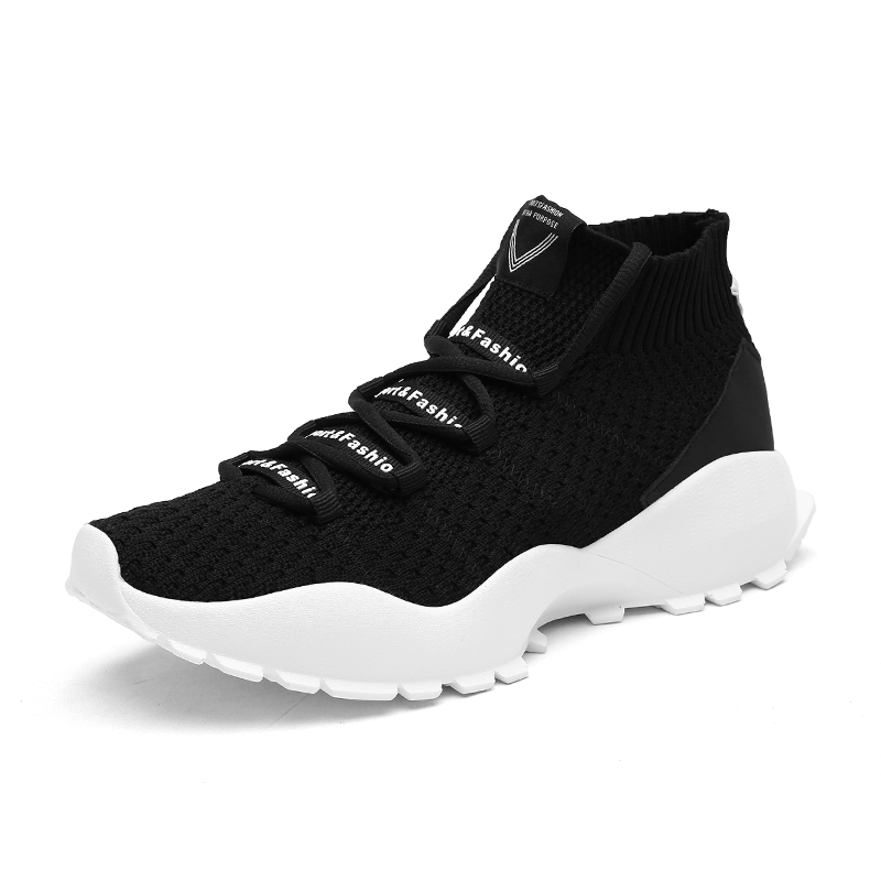sneakers Outdoor Running shoes men Breathable air mesh Flat high top socks sports shoes trainers Fly Knitted Jogging Light Run Sport Shoes for men