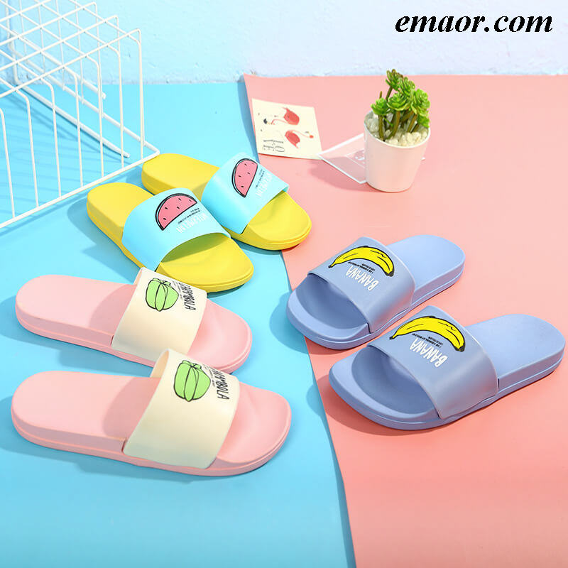 Adult Cartoon Pattern Sandals Kawaii Bathroom Slippers Are Non-slip Waterproof Quick-drying Breathable Family Slippers Babouche Color Flat Sandals
