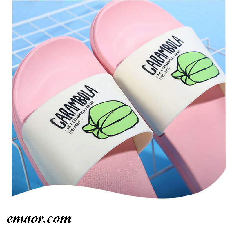 Adult Cartoon Pattern Sandals Kawaii Bathroom Slippers Are Non-slip Waterproof Quick-drying Breathable Family Slippers Babouche Color Flat Sandals