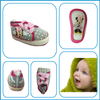 Fashion Designer Gray Cartoon Printed Pattern Of Minnie With Colorful Lace Baby Fabric Casual Shoes