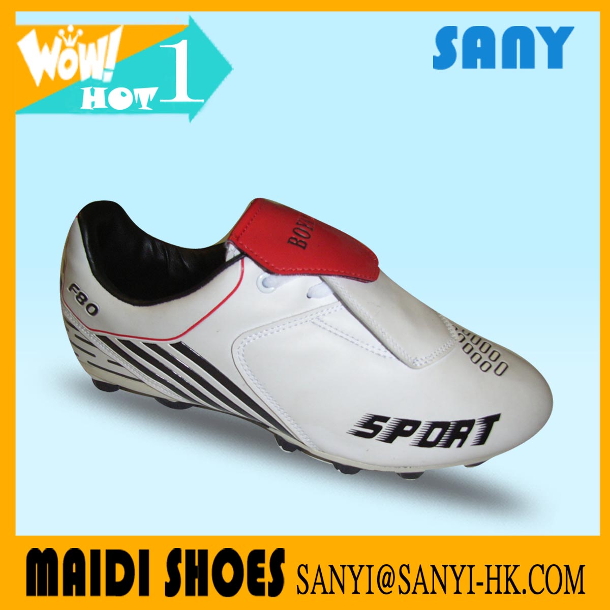 New Designed Durable and Anti-skid Fashionable Football Shoes with Soft PU Lining
