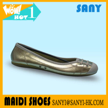 Latest Designed Professional Durable Dance Shoes with Shiny Golden PU Upper for Ballerina