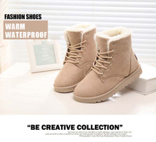  Women Boots Winter Warm Snow Boots Women Botas Mujer Lace Up Fur Ankle Boots Ladies Winter Women Shoes