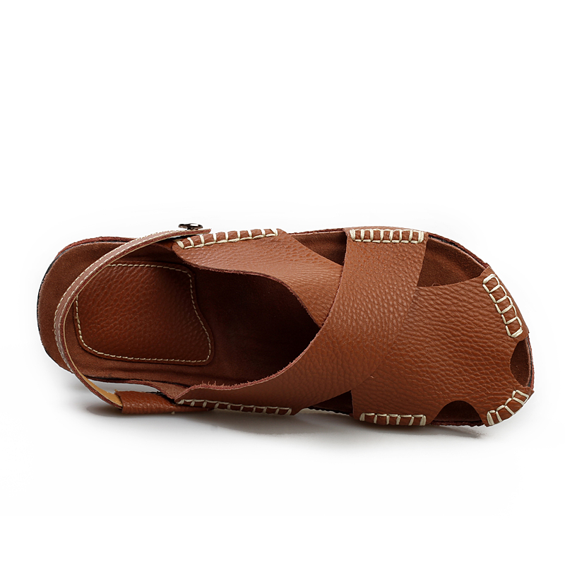 New Leather Men Sandals Shoes Soft Breathable Shoes Retro Gladiator summer men Business shoes men EMAOR