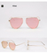 new Fashion Metal Cat Eye Sunglasses Classic Twin-Beams Rose Gold Frame Sun Glasses for Women's Mirror Flat Retro Sunglasses men's