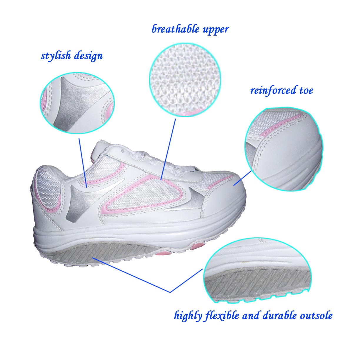 Newest Stylish Durable Woman's Fitness Shoes with Flexible Outsole Suitable for Healthy Training