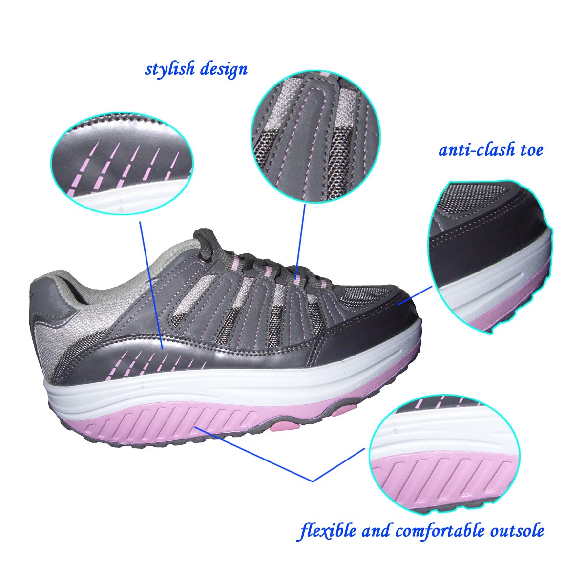 Latest Style--Fashionable Smart Custom Fitness Shoes with Durable MD Outsole for Woman with factory price