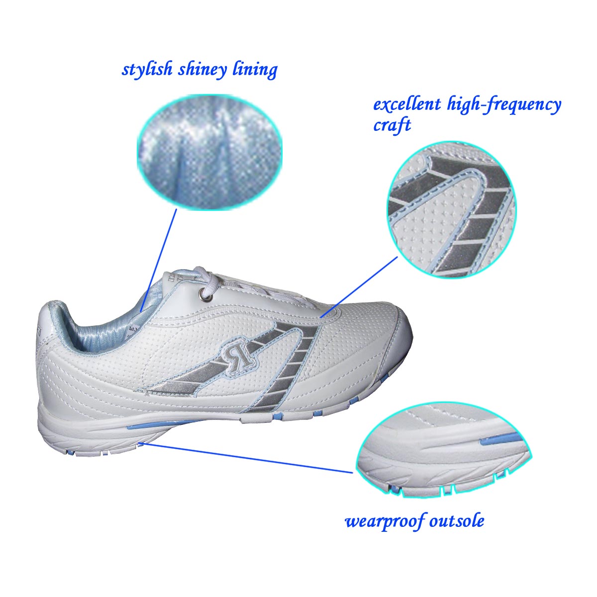 Newest Elegant PU Sport/Running Shoes Women with Comfortable and Durable Outsole