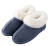 Womens Indoor Slippers Outdoor Soft Velour Quilted Fur Lined Clog Slipper W/Memory Foam