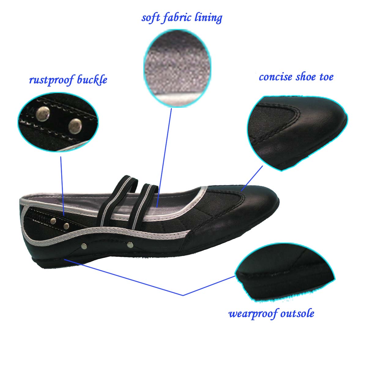 The Most Popular Style Woman Dress Shoe with Soft PU Lining and TPR sole OEM of china hot selling shoes