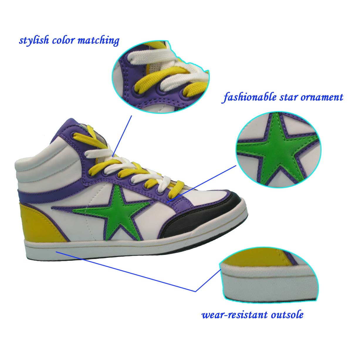 Best Selling Unisex High Cut Casual Sports Skate Shoe with Stylish Upper and Durable Outsole