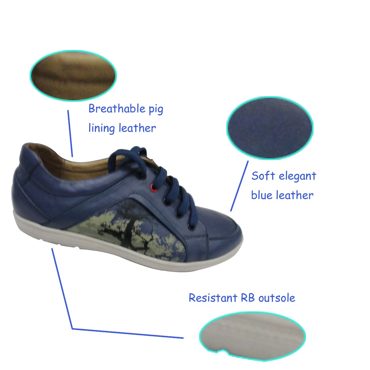 Men's sneaker shoes stocklot leather skate shoes blue genuine leather skate shoes
