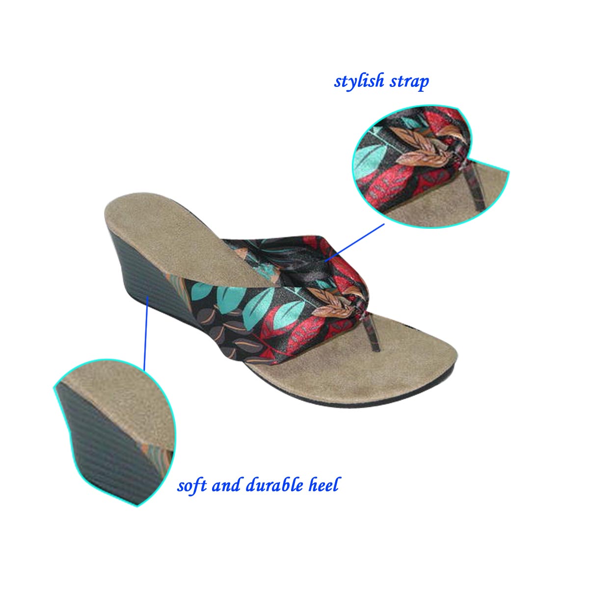 Newest Woman's Wedge Sandals/Flip flop with Durable and Soft Heel 2017 from Chinese Factory