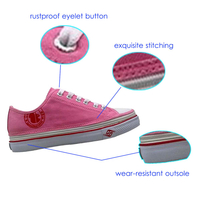 2018 Latest Customized Girls Pink Rubber Sole Fashionable Canvas Shoes