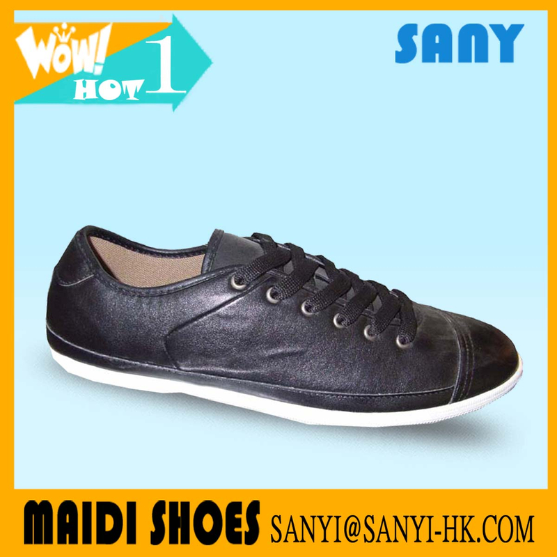 High Quality casual shoes Best Selling Mens Classical Black Leather Casual Shoes with Durable Rubber Outsole