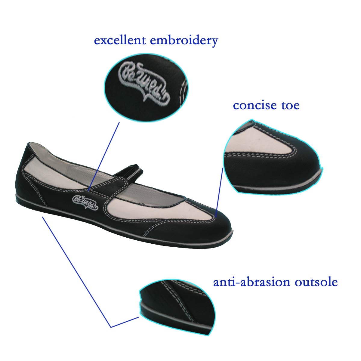 Hot Selling Ballerina Simple Stylish Black Flexible Cheap Dance Shoes with Durable TPR Outsole