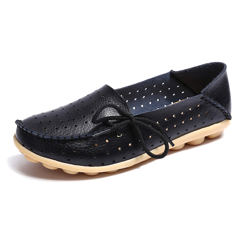 Free shipping Women Leather Mother Shoes flat loafers Women's Soft Leisure Shoes 