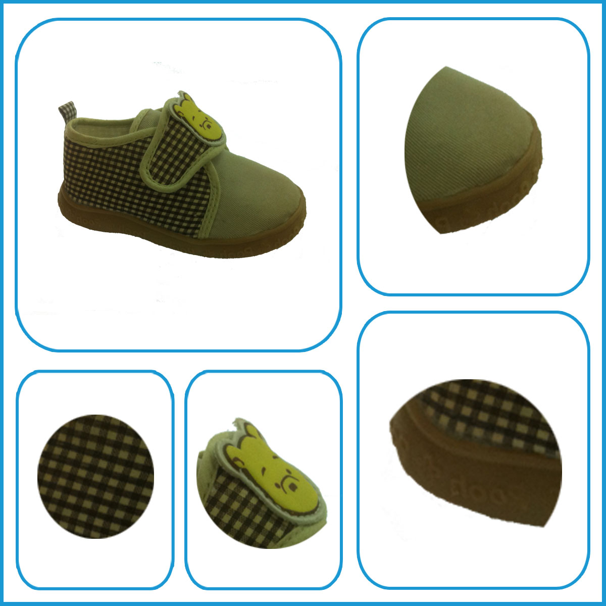 Wholesale Woven Roving Leisure Toddler Shoe With Cute Winnie Cartoon Pattern Hasp