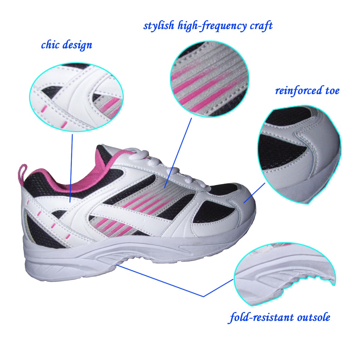 The Most Fashionable Bright Color Sexy Woman's Running Shoes with Fold-resistant Outsole