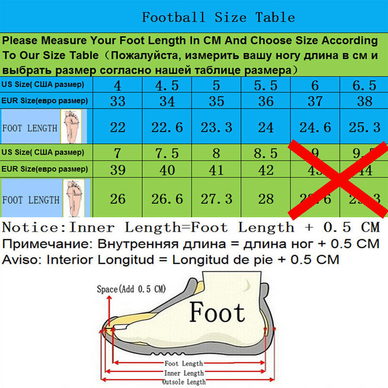 Adidas Soccer Cleats Size Chart