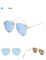 new Fashion Metal Cat Eye Sunglasses Classic Twin-Beams Rose Gold Frame Sun Glasses for Women's Mirror Flat Retro Sunglasses men's