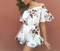 Women's Off Shoulder Short Jumpsuit Romper Casual Beach Strapless Women's Sexy Strapless Floral Print Clothes