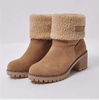 Brand Women Boots Female Winter Shoes Woman Fur Warm Snow Boots Square Heels Bota Feminina Ankle Boots Botas Mujer