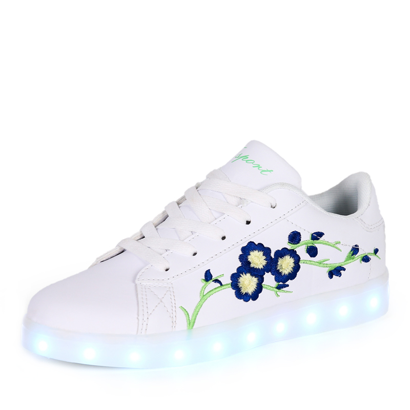 Lighted shoes sneakers shoes Kids Light Up shoes led Casual white Sneakers for girls USB charge 2018 new online and wholesale
