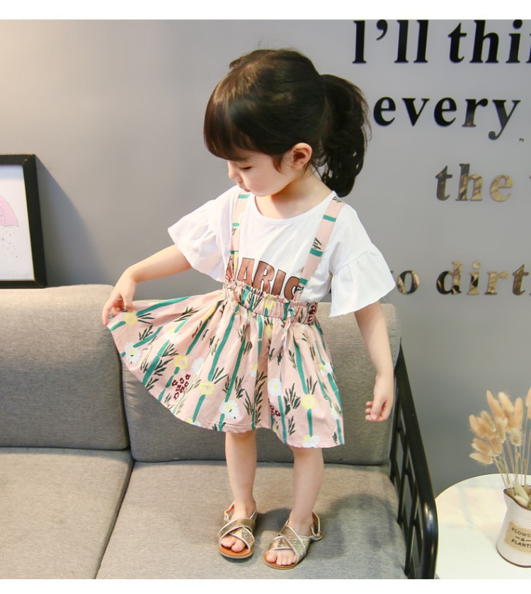 2018 new cotton skirts for grils fashion cute skirt set baby summer girls Small broken flower skirt sets