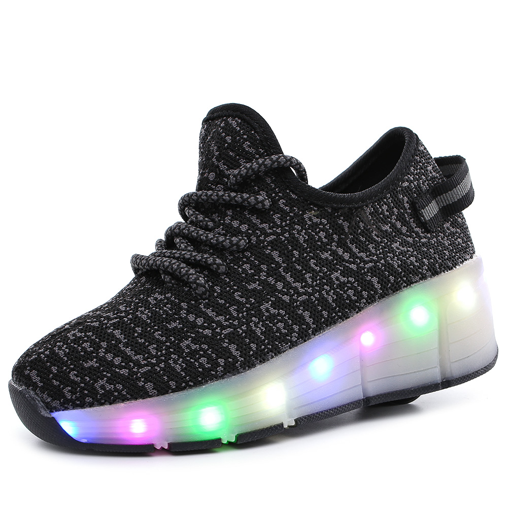 kids lighted shoes 2018 the new Recreational youth movement led lights shoes USB Charge Led sneakers