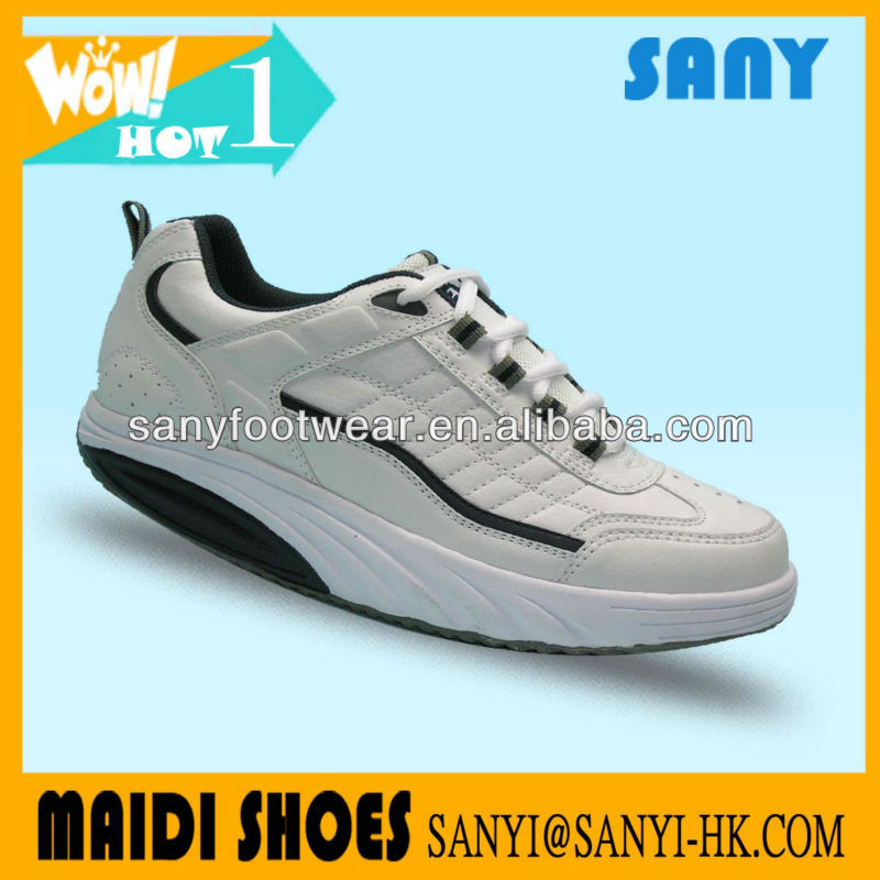 Hot sale Latest Men's White Soft PU Durable Fitness/Walking Shoes