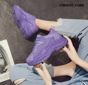 Women's Chunky Sneakers 2019 Fashion Women Platform Shoes Lace Up Pink Purple Vulcanize Shoes Womens Female Sport Shoes Torre Shoes