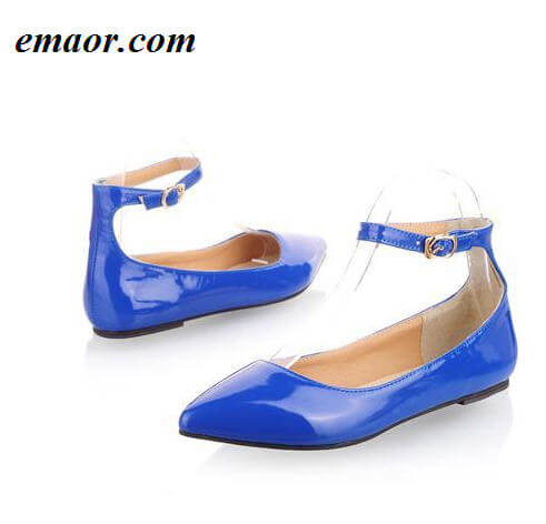 Women Flats Fashion Spring Autumn Simple Women Pointed Toe Buckle Casual Patent Leather Ballet Flats