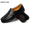 Mens Casual Shoes Genuine Leather Men Casual Shoes Luxury Brand Mens Loafers Moccasins Breathable Slip on Black Driving Shoes 