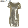 T-shirt Dress Sequins Gold Summer Women Sexy Mini Dress Evening Party Elegant Club Dresses