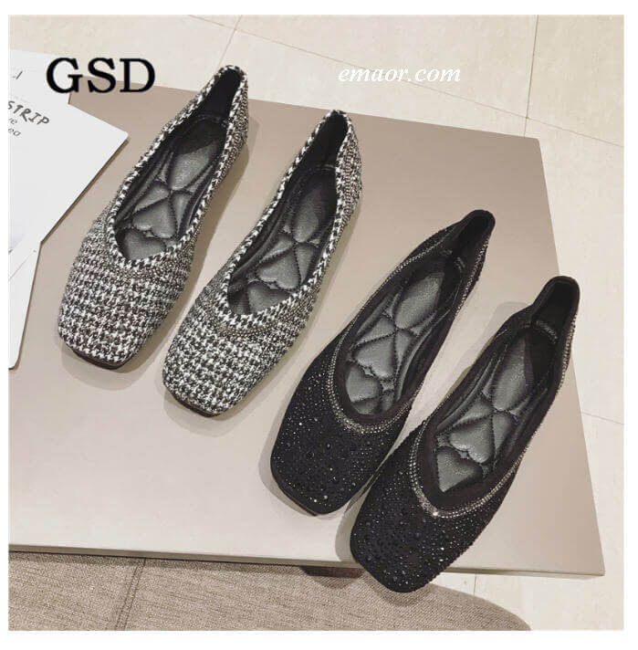 Dsw Women's Shoes Plus Size Designer Crystal Woman's Flat Shoes Elegant ...
