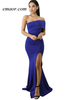 Dress Onsale Best Dress Blue Off The Shoulder One Sleeve Slit Maxi Party Prom Dress Velvet Bridesmaid Dresses