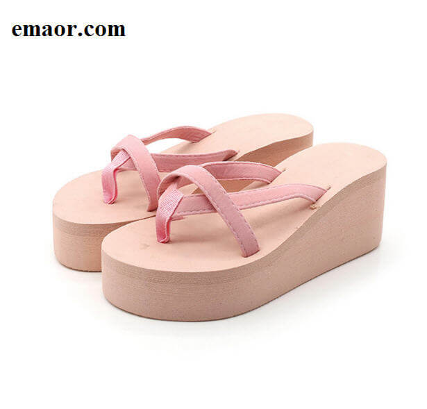 Platform Sandals Women High Heel Summer Shoes Fashion Straped Slippers Beach Flip Flops Solid Slides Women