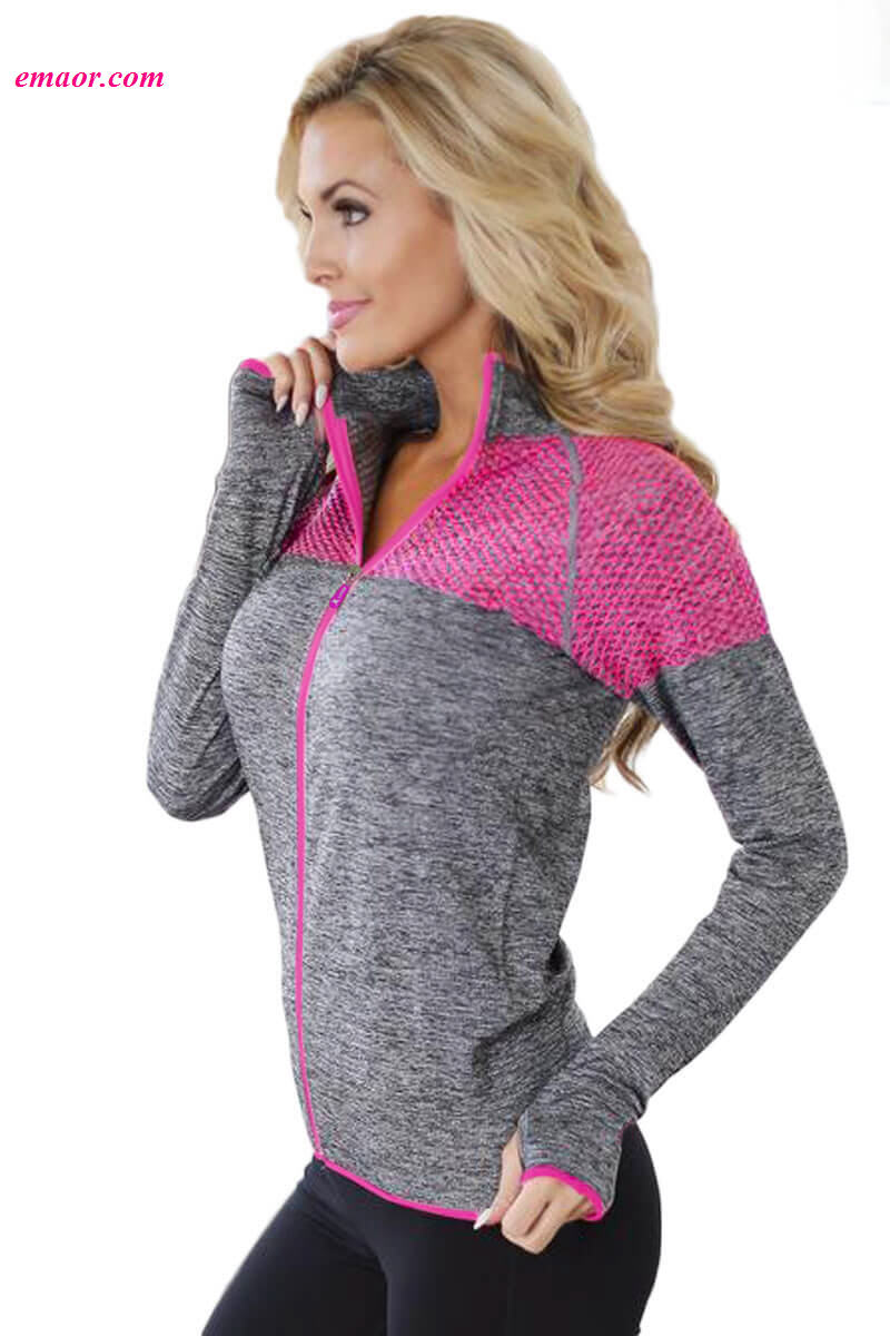 Hot Beyong Yoga Atheletic Running Yoga Jacket with Mesh Accent Apparel Yoga on Sale