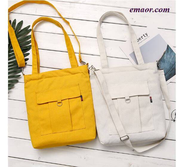 Fashion Cotton Grocery Tote Shopping Bags Fashion Canvas Solid Recyclable Bags 