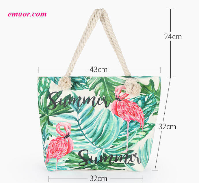 Hot Sale Handbag Ladies Flamingo Printed Casual Bag Women's Canvas Beach Bags 