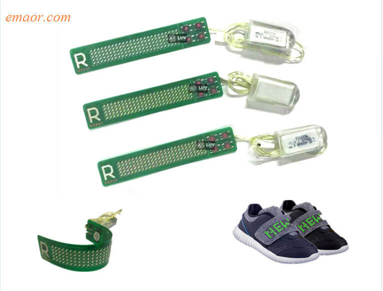 LED Programable Smallest Led Flexible Soft Belt with Scrolling Message Display Belt Lights Up for Kid Shoes 