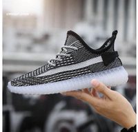  Yeezy Summer Breathable Casual Shoes Men's Stars Reflective Shoes Tide Casual Coconut Shoes Couple Models Walking Shoes Yeezy 