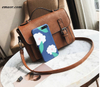 Ladies Bag Retro Crossbody Bags Fashion Travel Bags Vintage PU Leather Preppy Satchel for Girls Book Bags for College Bags