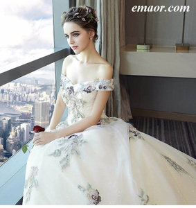 Wedding Dresses for Girls White Strapless Long Formal Dresses for Womens Plus Size Formal Gowns Lace Luxury Bridal Dress With Sleeves Evening Gowns Cheap