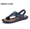 Men'S Sandals Hot Sale Genuine Leather Men Summer Shoes Leisure Slippers Flip-Flops Men Comfortable Soft Footwear