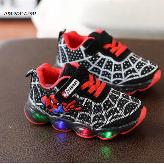 Spideman LED Season Boots Children Shoes Baby Kids Sandals Luminous Childr Sneaker Cartoon with Light Up Footwear LED Shoes