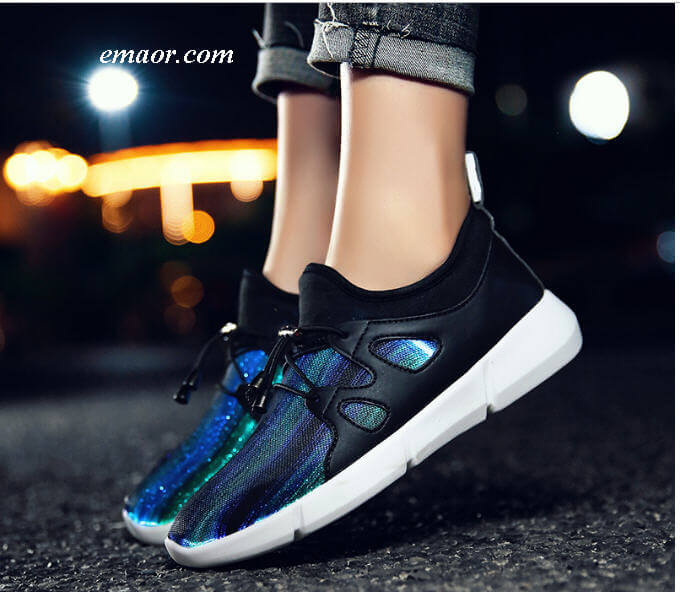 New Fiber Optic Shoes for Children, Glowing Sneakers Kids Led Shoes USB chargeable light up Shoes