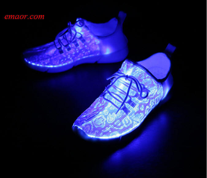  Led Shoes USB Chargeable Glowing Sneakers Fiber Optic White Shoes Party Wedding Shoes