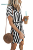  Dress Fashion Stripe Short Sleeve Casual Dress Off The Shoulder Dress Barn Dresses Ross Dress for Less Dress 